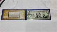 Indiana uncirculated $1 bill in case