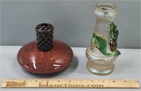 Continental Art Glass Vase & Lamp Burner