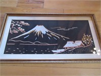 1970 Mt. Fuji Embroidered Picture by Lillian