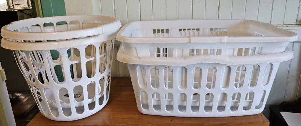 Four laundry baskets