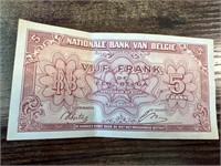 Banque Nationale De Belgique. 5 Francs 01/02/43