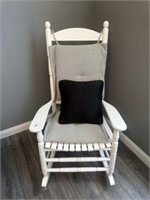 Wood Rocking Chair with Pillow and Cushions