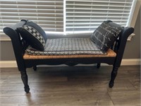 Woven Seat Bench and Pillows