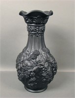 Imperial Black Satin Loganberry Ruffled Vase