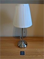 Brushed Steel Look Shaded Table Lamp