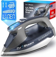 PurSteam Steam Iron for Clothes 1800W with LCD Scr