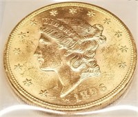 1896 $20 Gold Piece Unc.