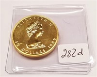 1986 Canadian One Ounce Gold Maple Leaf