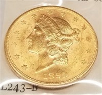 1899 $20 Gold Piece Unc.