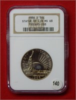 1986 D Statue of Liberty Silver Comm Half $ NGC