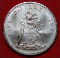 1972 Bahamas $5 Silver Commemorative