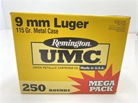 (250) Rounds Remington 9mm Luger, 115 Gr.