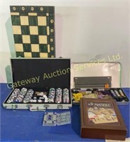 Gaming & Craft Lot: Chess Board (Missing 1 Piece),