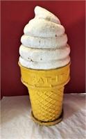 Vintage Chalk Ice Cream Cone Shaped Bank