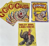 COLE BROS. CIRCUS, DAILEY BROS. CIRCUS PROGRAMS