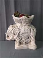 Vintage Chalkware Elephant Planter