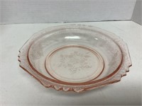 8.75 in pink depression glass bowl