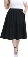 Shiaili Classic Plus Size Skirts for Women Flowy