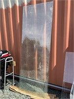 TWO LARGE 91.5IN X 33IN TEMPERED GLASS PANELS