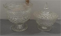 Clear glass dishes bowl candy dish with lid