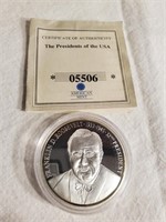Franklin Roosevelt Proof Coin Copper Silver Plated