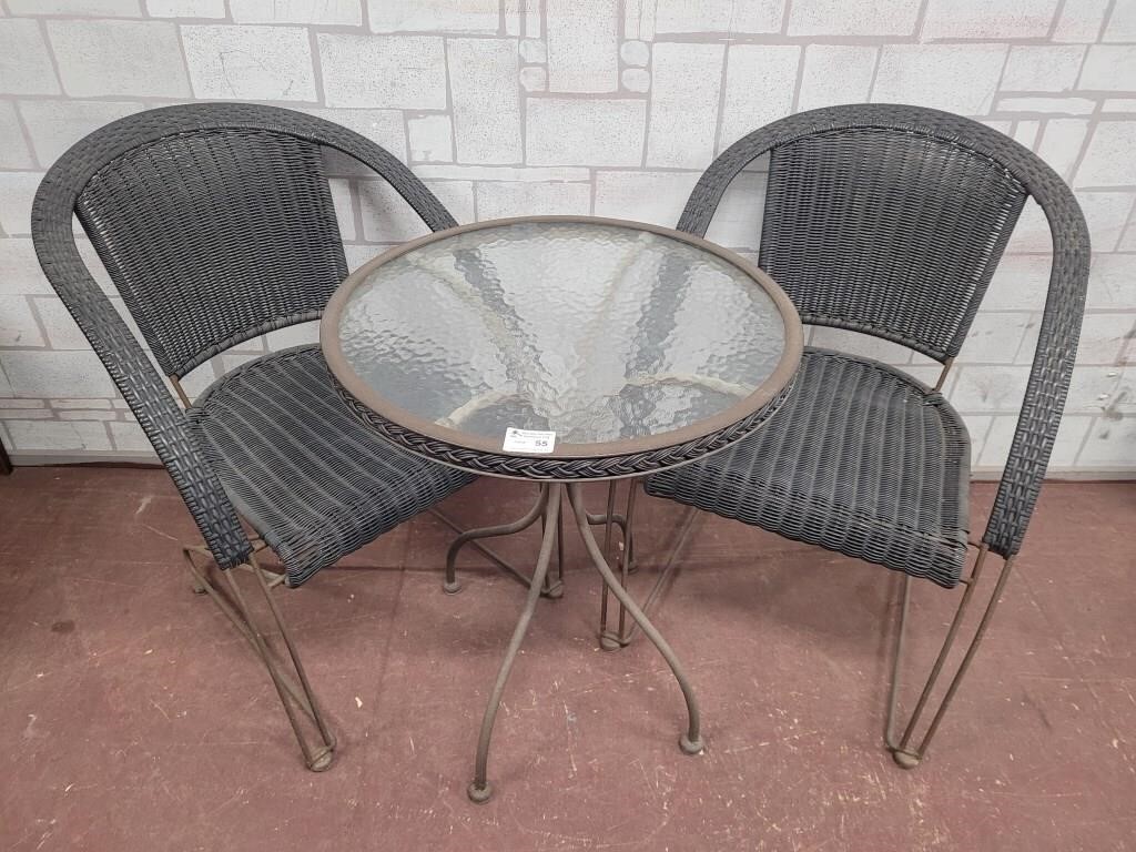 Patio table and two chairs