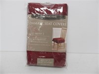 2-Pc Set Autumn Vine Red Damask Seat Covers