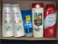 LOT OF 5 - DOVE, OLD SPICE AND LOREAL GEL