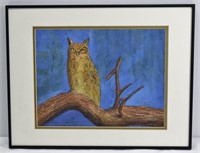 J.D. Kennedy "Owl on Branch" Watercolor - Signed