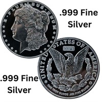 One Ounce: Morgan Dollar .999 Fine Silver Coin