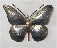 Large Vintage Sterling Butterfly Brooch 18 Grams