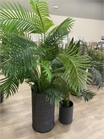 2 Faux Ferns in Matching Planters