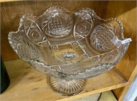 EARLY PRESSED GLASS COMPOTE