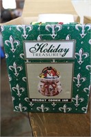 Holiday Treaures Cookie Jar in original box