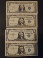 4- 1957 $1 Silver Certificates