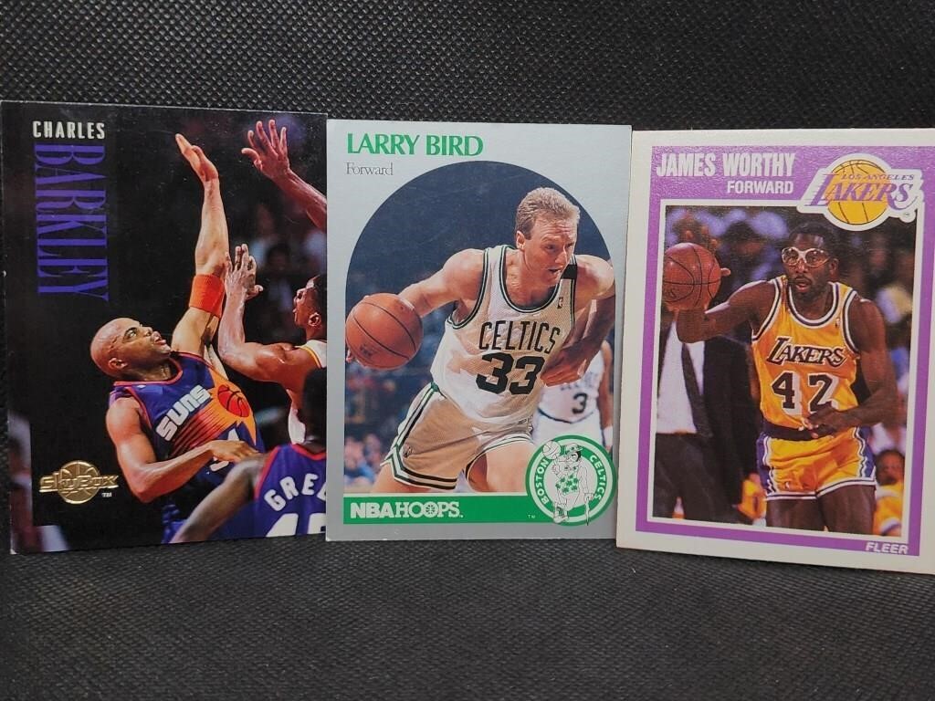 Lot of 3 Basketball Stars: Larry Bird, Charles