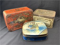 3 Advertising Tins