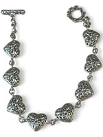 Silver Heart Bracelet 15.1g 925