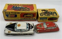 4 tin friction cars, includes Cragstan and Marx