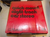 Quick- mount 8 track car stereo