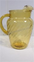 Yellow glass ice tea pitcher