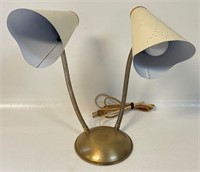 DESIRABLE VINTAGE DOUBLE GOOSE NECK DESK LAMP