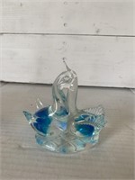 Double Glass Swan About 5in tall