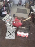 drill press battery charger and small gas can