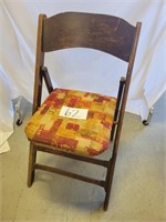 Wooden Upholstered Folding Chair