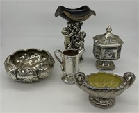 (5)pcs Vintage McCoy Pottery Figural Compote etc