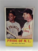 1963 Topps Pride of N L' Mays & Musial #138