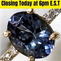 $3300 10K  Tanzanite(1ct) Diamond(0.05ct) Ring (~w