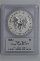 2012-S ASE Silver Eagle PCGS PR69 Rev