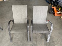 Patio Chair Set - Brown Steel Sling Patio Chair